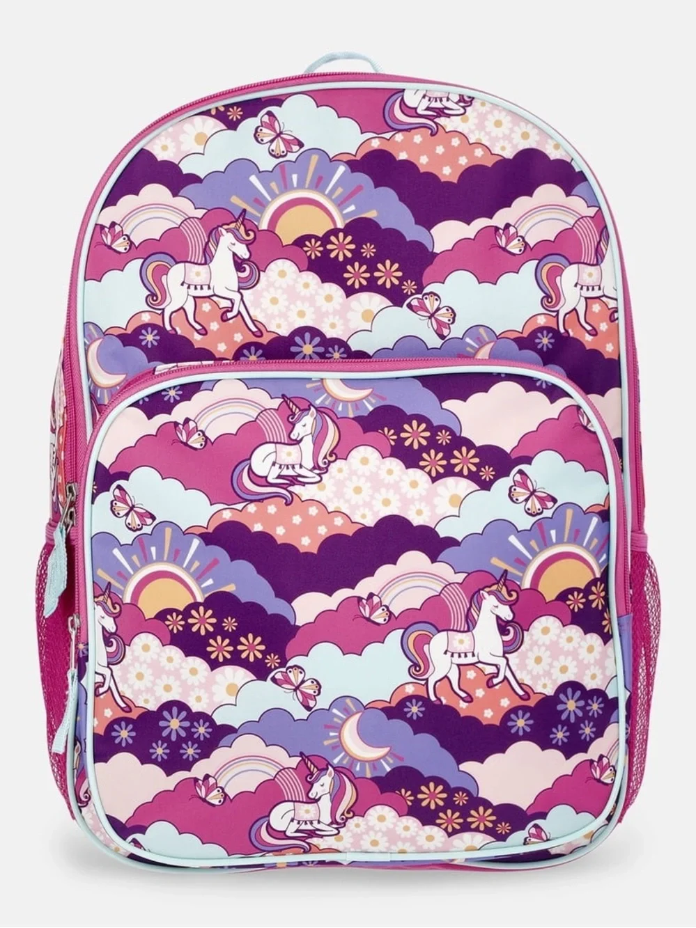 Unicorn Print Kids Backpack in Pink & Purple W